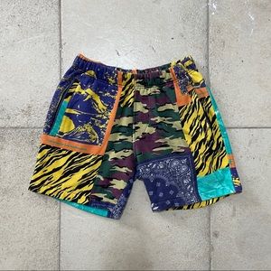 THE HUNDREDS patch print sweatshorts MULTI COLOR mens medium